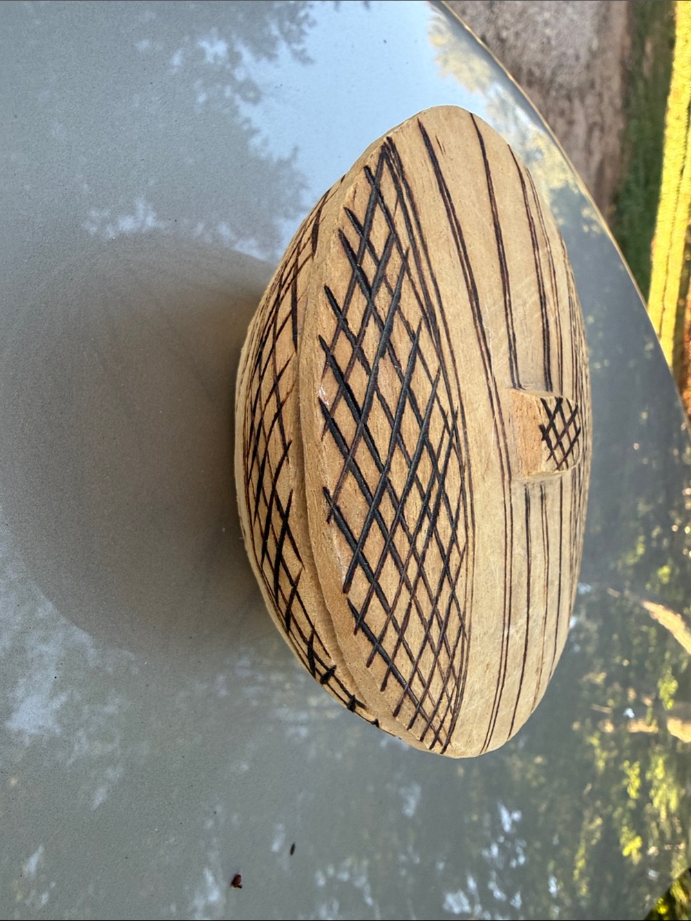Hand-Carved Wooden Decorative Box in Natural Brown African handcrafted